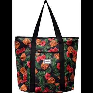 NWT Hawaiian Print Large Zipper Tote Bag
